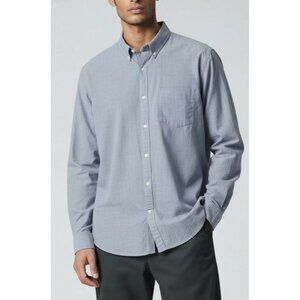 Express Mens Soft Wash Button-Up Shirt Gray Size XL